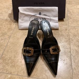 Prada Black Pointed Toe Pumps Leather